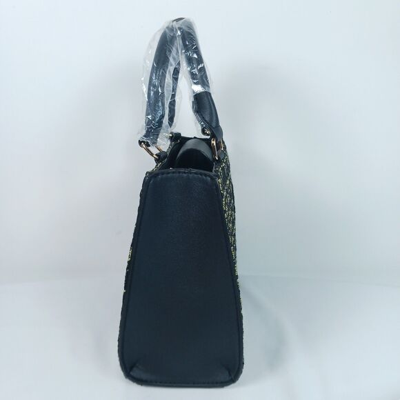 Badgley Mischka The Tara Tweed Satchel Square Handbag New - Picture 3 of 13